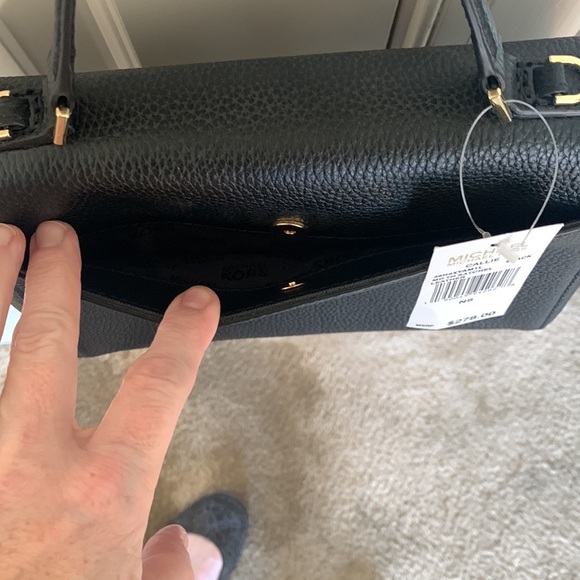 Michael Kors Callie Black Crossbody Satchel NWT - Picture 6 of 10